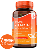 Vitamin C 1000 mg with Zinc (Albion® Zinc) 15mg 210 tablets Nutravita