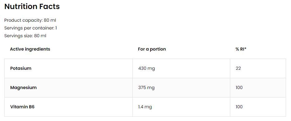 Magnesium Shot / With Potassium + B6 - 80 ml