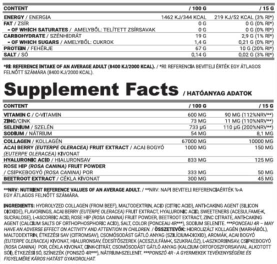 Coll benoschen | | Zousätzlech zinc, Vitamin c an hyuurony sauer - 15 Gramm