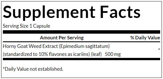 Extrato de erva de cabra com tesão 500 mg 120 cápsulas