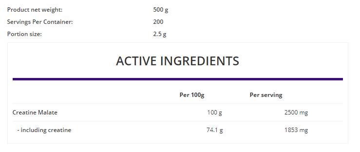 TRI Creatine Malate Pudder - 500 Gramm