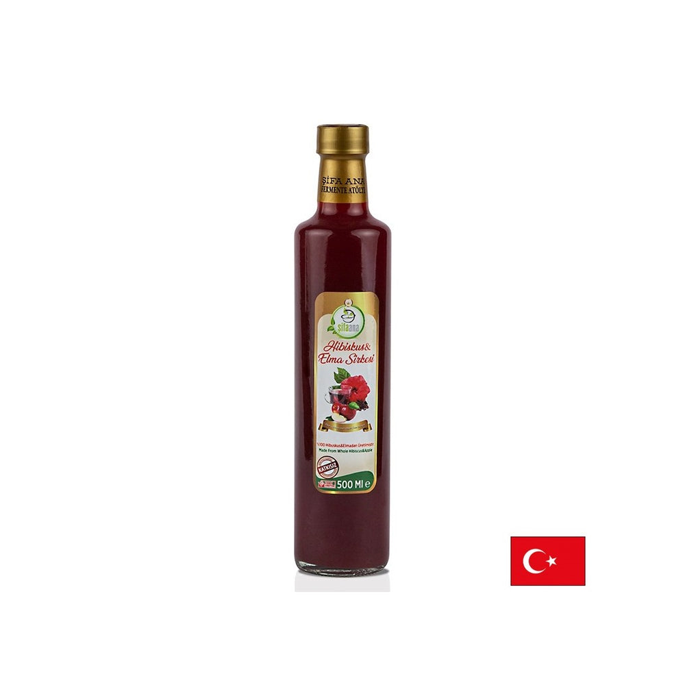 Natural Apple Cider Vinegar with Hibiscus - Blood Pressure and Cholesterol Control, 500 ml