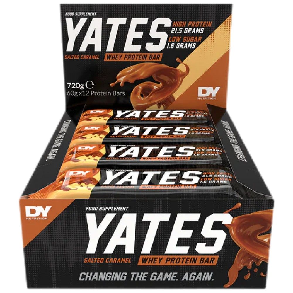 Yates Whey Protein Bar | No Sugar - 12 x 60 grams