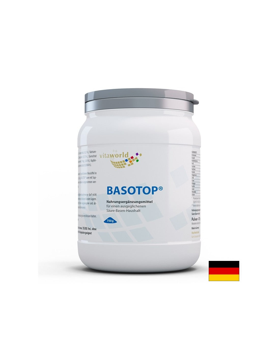 Minerály a stopové prvky pro rovnováhu alkalické kyseliny - basotop, 750 g, prášek