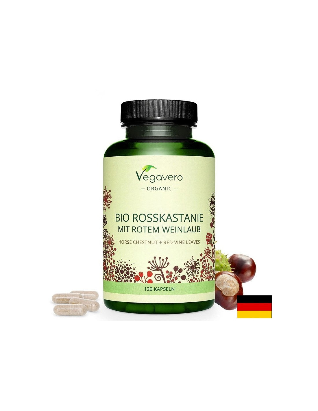 For good circulation - Horse chestnut and red vine leaves, 120 Vegavero capsules