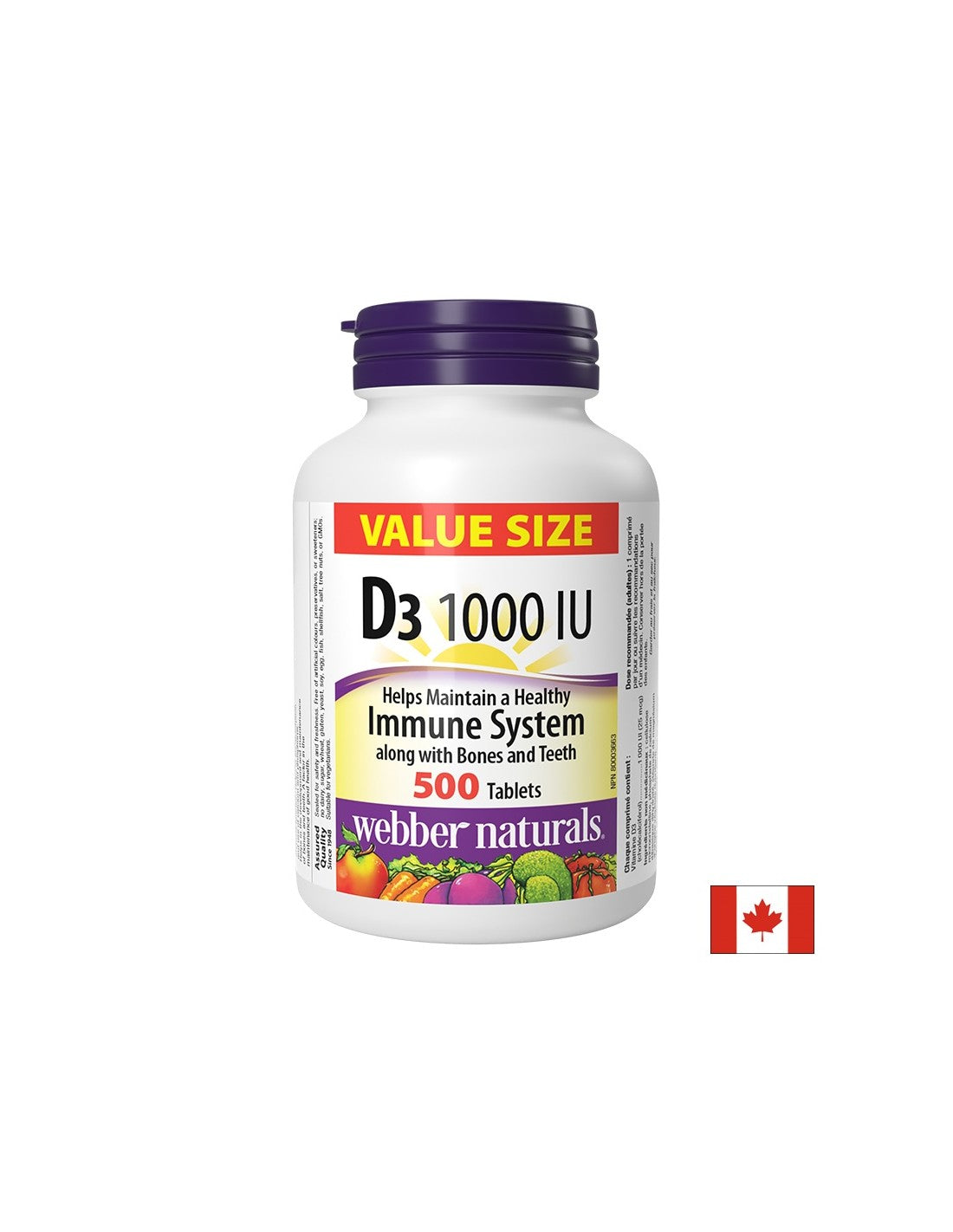 Gesond Schanken a staark Immunitéit - Vitamin D3 1000 IU, 500 Pëllen