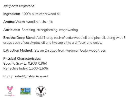 Cedarwood Oil | 100% Pure Juniperus Virginiana - 30 ml