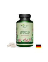 Železo + vitamíny (C, B2, B6, B12 a kyselina listová) - Eisen Plus Mit Vitaminen, 120 kapslí <tc>Vegavero</tc>