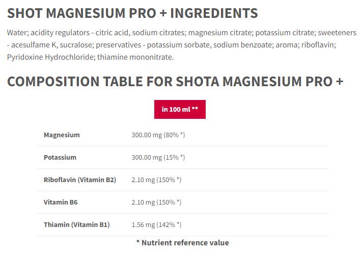 Magnesium Pro+ Endurance | with Potassium & Vitamin B1, B2, B6 - 12 x 100 мл